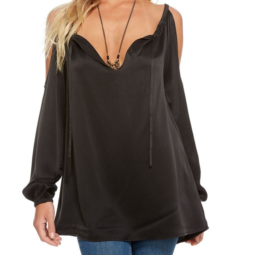 Chaser CW6988 Silk Cold Shoulder Top